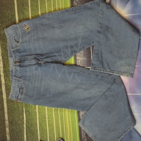 Robin's JEAN  croco blue cross jeans size 38 big & tall - Picture 1 of 10